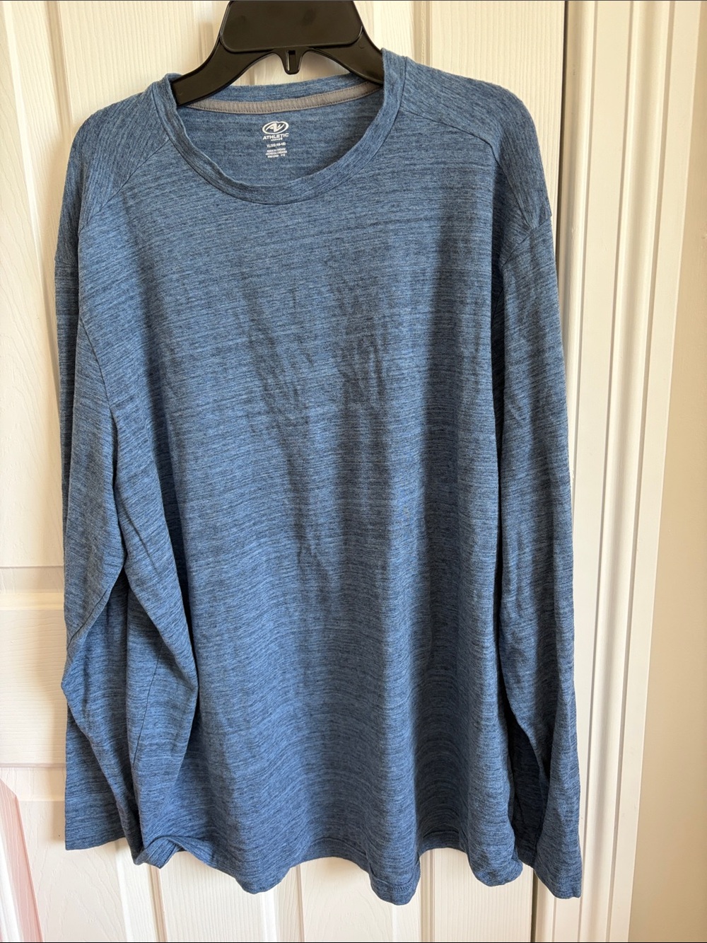 Athletic Works Heather Blue Long Sleeve Crew Shirt